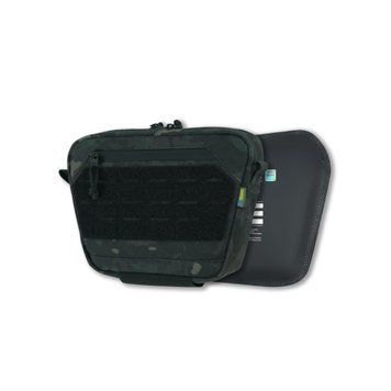Сумка-напашник M Kiborg з балістичним пакетом 2 клас захисту PE Militex GU Сordura Black Multicam KBRG-4088-ЧМ фото