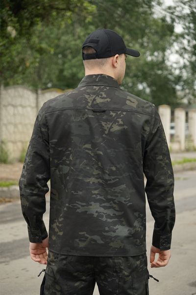 Сорочка тактична Operator 5 Twill чорний мультикам на ґудзиках KBRG-2236-S фото