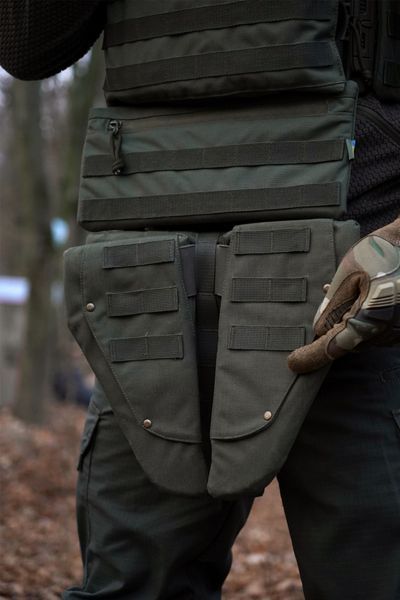 Потрійний захист паху/напашник Kiborg з балістичним захистом 2 клас Militex Хакі KBRG-17022-2-К фото