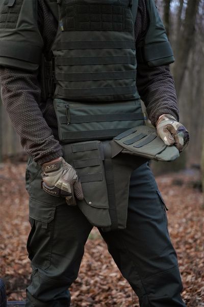 Потрійний захист паху/напашник Kiborg з балістичним захистом 2 клас Militex Хакі KBRG-17022-2-К фото