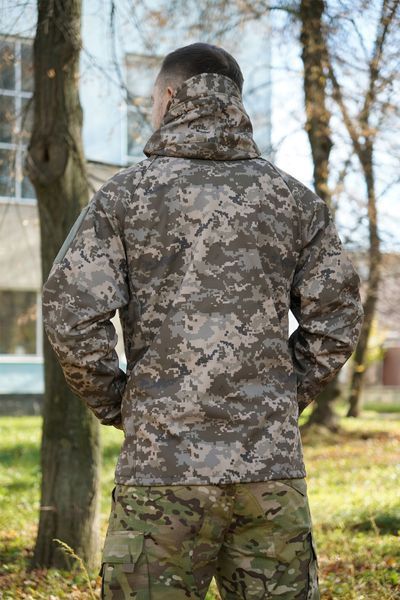 Куртка Windproof Softshell вітрозахисна (піксель), водостійка, фліс 320 г/м&sup2; KBRG-7294-2-S фото