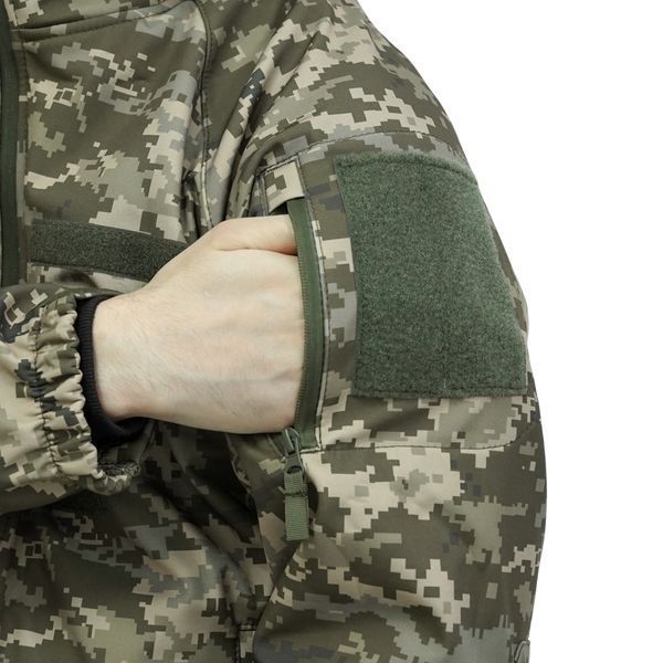 Куртка Windproof Softshell вітрозахисна (піксель), водостійка, фліс 320 г/м&sup2; KBRG-7294-2-S фото