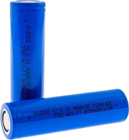 Акумулятори Westinghouse ICR18650F 2500 mAh 3.7V Li-ion набір 2 шт у пластиковому боксі 18650 KBRG-ICR18650F-2500-2/box фото