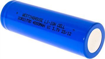 Акумулятор Westinghouse ICR21700 4000 mAh 3.7V Li-ion без плати захисту Flat Top KBRG-ICR21700-4000 фото